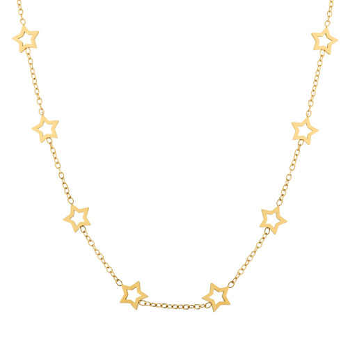 Colar de Aço Estrelas IPG 40 cm + 5cm extensor