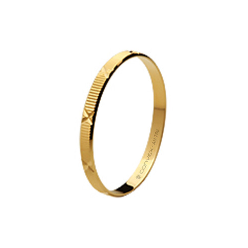 Aliança de Ouro 18k Encontro Reta Trabalhada 2.0mm