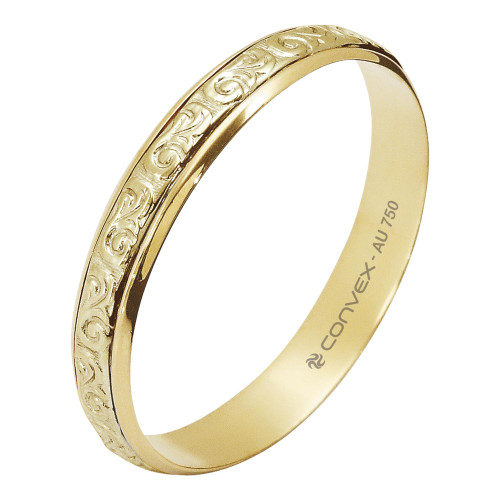 Aliança de Ouro 18k Bodas de Ouro Abaulada 3.5mm