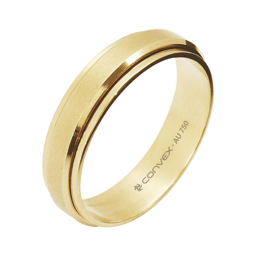 Aliança de Ouro 18K Monaco Giratória com Jateado Fosco 5mm