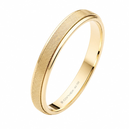 Aliança de Ouro 18k Just You Reta Trabalhada 2.7mm