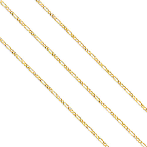 Corrente de Prata 3x1  Revestida com Ouro 18K 2.30mm 60cm