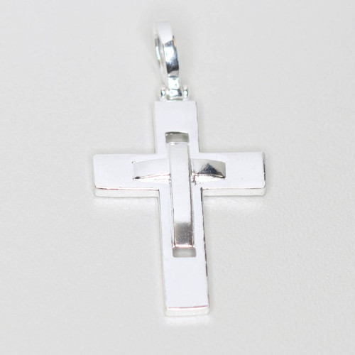 Pingente de Prata Cruz com Cruz 20x30