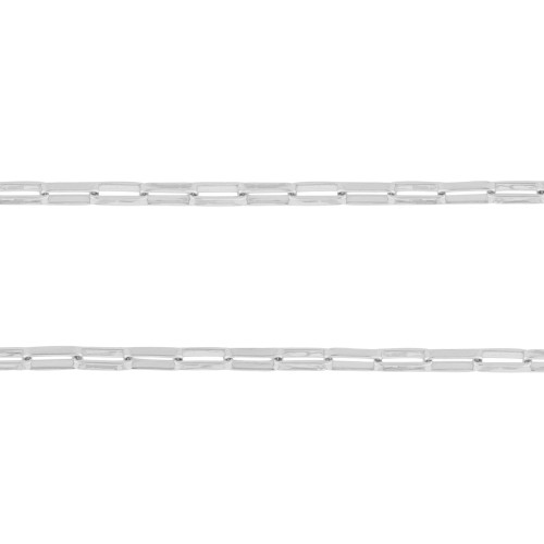 Corrente de Prata 925 Elos Retangulares Cartier 1.05mm 50cm