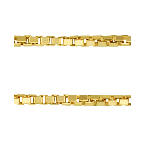 Corrente de Prata Veneziana Fina Revestida com Ouro 18K 0.80mm 45cm