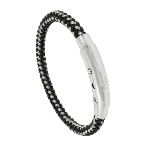 Pulseira Aço Snake Fibras Trançadas 6mm