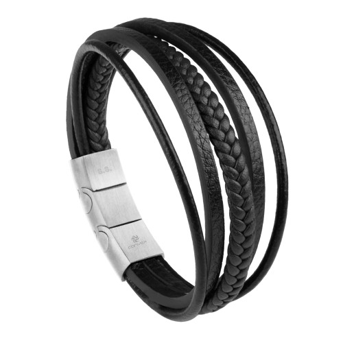 Pulseira de Aço Bold 5em1 Corino 13mm  19cm com extensor para 21cm