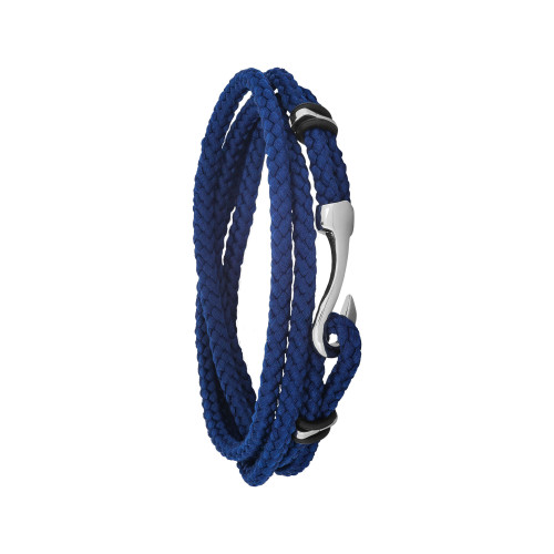 Pulseira Aço Duo Ny Fish Hook Blue 9mm