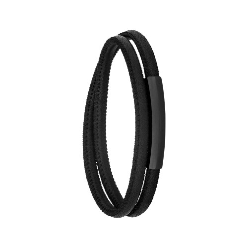 Pulseira de Aço Duo Black Fecho Chapa Imã IPB 5mm
