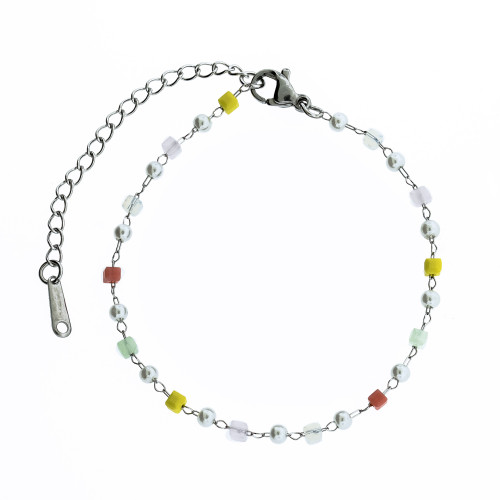 Pulseira de Aço Mix Summer 16cm com extensor 5cm
