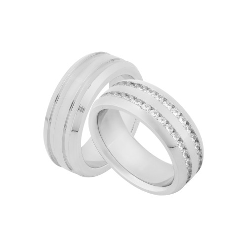 Par Alianças Eros e Troya Dupla 8mm