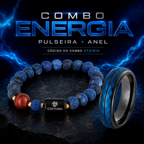 Combo Energia  Pulseira Nordik + Anel Blue Dragon
