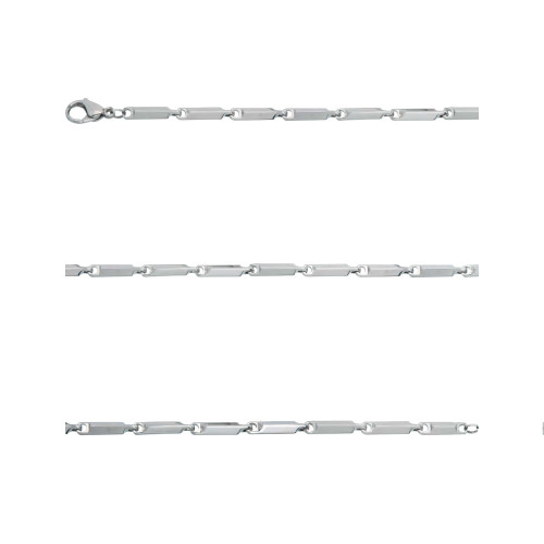 Corrente Aço Retângulos 3D Finos 3.60mm 50cm