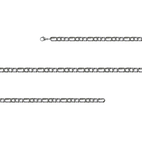 Pulseira de Aço Hórus Groumet Trabalhada 21cm