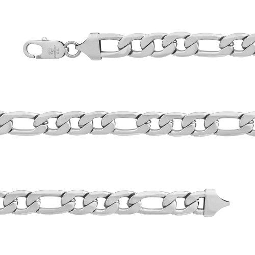 Pulseira de Aço Groumet 3x1 Laminada 8.50mm 21cm