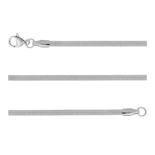 Colar de Aço Rabo de Rato Laminado 2.65mm 45cm