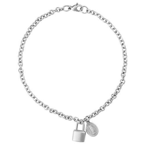 Pulseira de aço Cadeia de Consagração Nossa Senhora Milagrosa