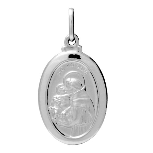Pingente de Aço Santo Antônio Oval 30x21mm