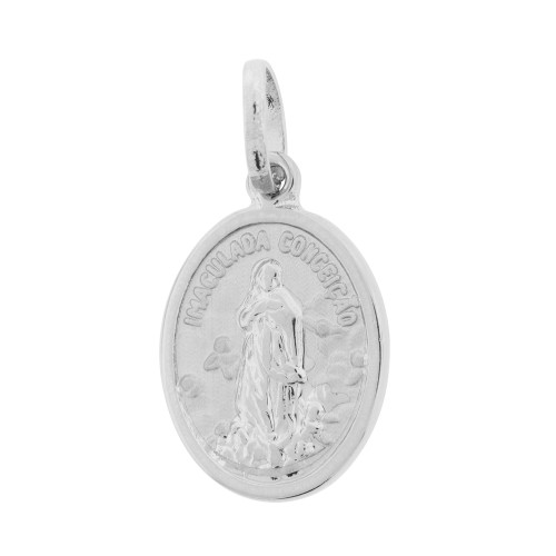 Pingente de Aço Nossa Sra Imaculada Conceição Oval 15x12mm
