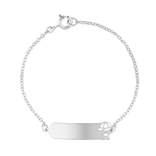 Pulseira de Prata Infantil Menino 6mm 13cm