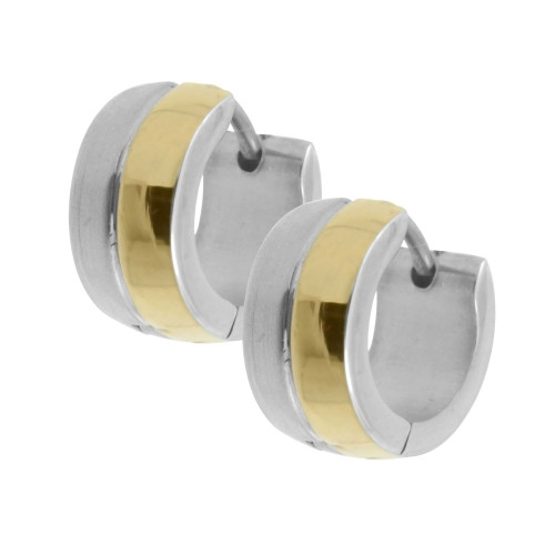 Brinco Aço Argola Abaulado IPG Fosco 14x7mm