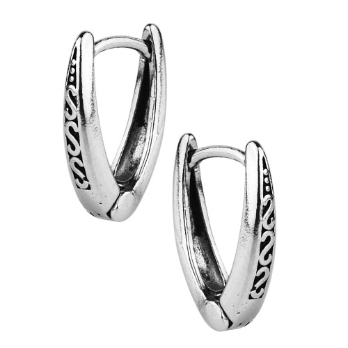 Brinco de Aço Argola Detalhes 17mm