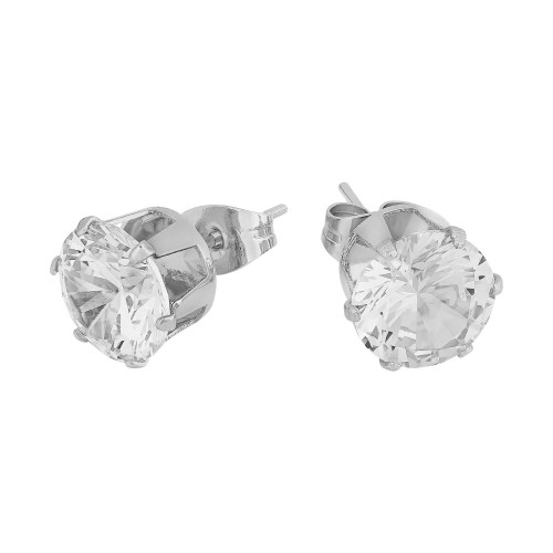 Brinco de Aço Ponto de Luz Zircônia 6mm