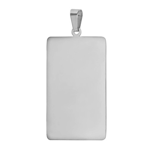 Pingente de Aço Placa Retangular Lisa 50x29mm