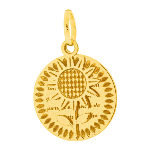 Pingente de Aço Girassol Gold IPG Coleção For Me