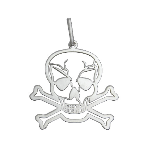 Pingente Prata Caveira Vazado 14x23mm