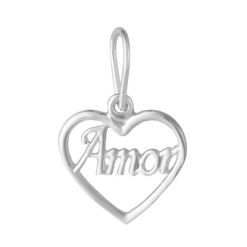 Pingente de Prata Amor 9.6x9.6mm