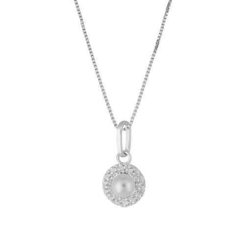 Colar de Prata Delicate Peróla 4mm 45cm