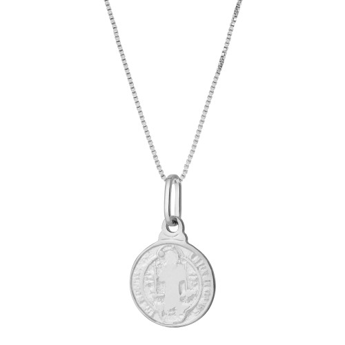 Colar de Prata São Bento 8mm 45cm