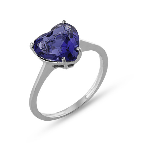 Anel de Prata Coleção Fancy Coração Fusion Tanzanita 10mm