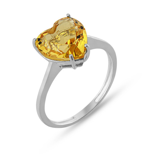 Anel de Prata Coleção Fancy Coração Fusion Yellow 10mm