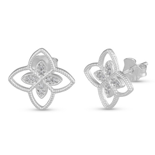 Brinco de Prata Flor de Lis Coleção Florescer 13x13mm