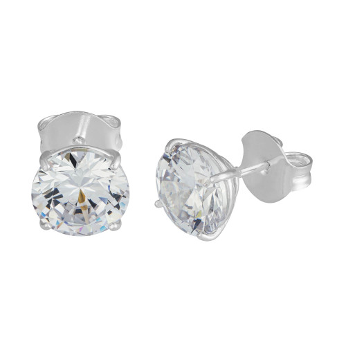 Brinco de Prata Ponto de Luz Coleção Fancy Zircônia Cristal 10mm