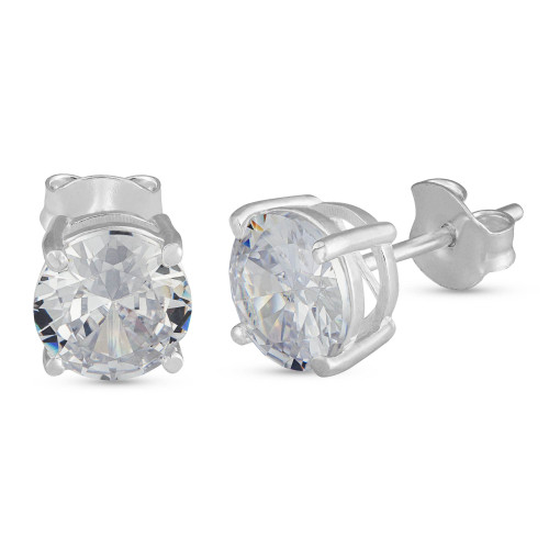 Brinco de Prata Ponto de Luz Coleção Fancy Zircônia Cristal 7mm