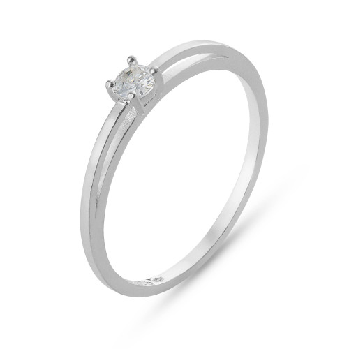 Anel de Prata Solitário Life Zircônia 3mm