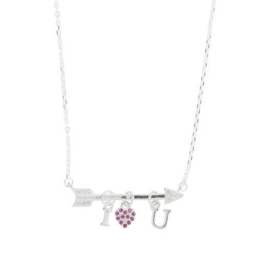 Colar de Prata I Love You Coleção Princess 40cm com Extensor