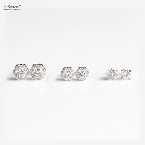 Brinco de Prata Trio Aura Coleção Florescer com Zircônias Brancas