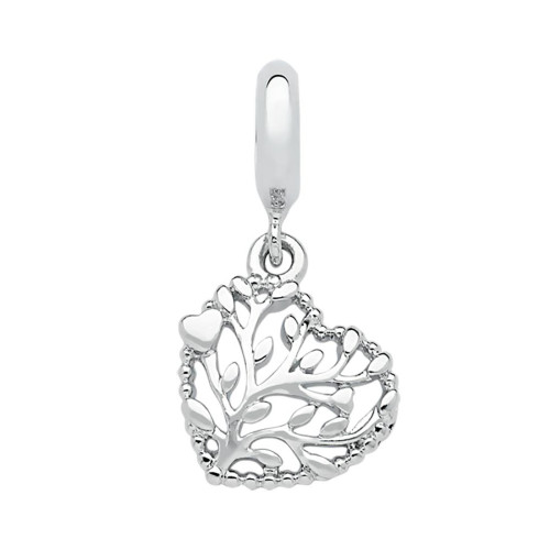 Pingente Prata LINK Coração com Árvore da Vida 12x22mm