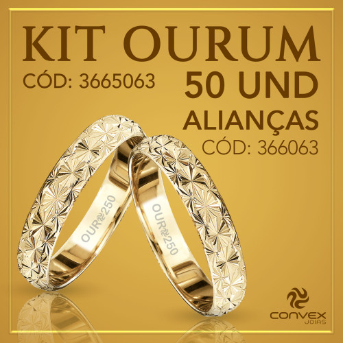 Kit de Aliança de Ouro Ourum 50 Alianças 366063 250K