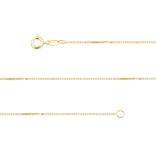 Corrente de Prata Veneziana Fina Revestida com Ouro 18k  0.80mm 50cm