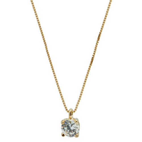 Ponto de Luz Prata Revestida com Ouro Zircônia 5mm 42cm