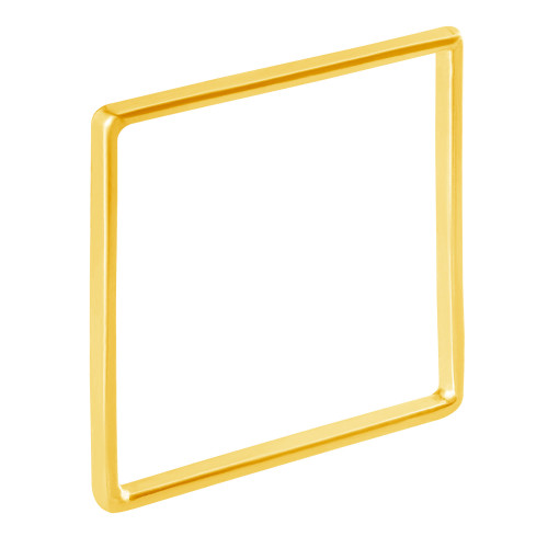 Anel de Prata Style Quadrado Revestido com Ouro 18k