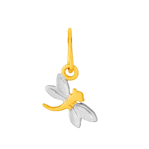 Pingente de Prata Libélula Teen Charm com Rhodio Revestido com Ouro 18k 7.5x9mm