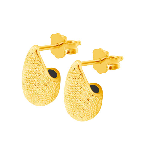 Brinco de Prata New Wave Revestido com Ouro 18k 13x8mm
