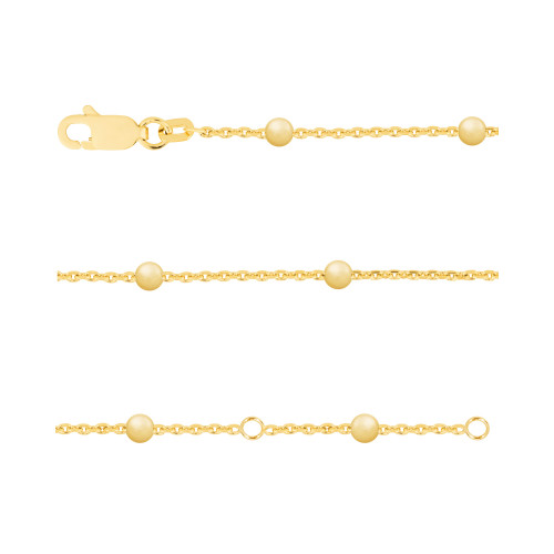 Colar de Prata Bolinhas Revestida com Ouro 18k 3mm 45cm