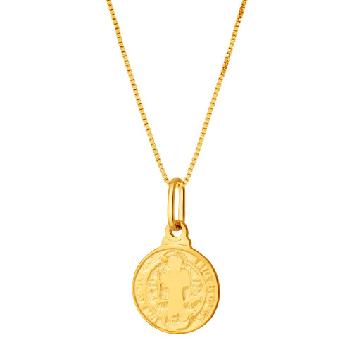 Colar de Prata São Bento Revestido com Ouro 18k 8mm 45cm